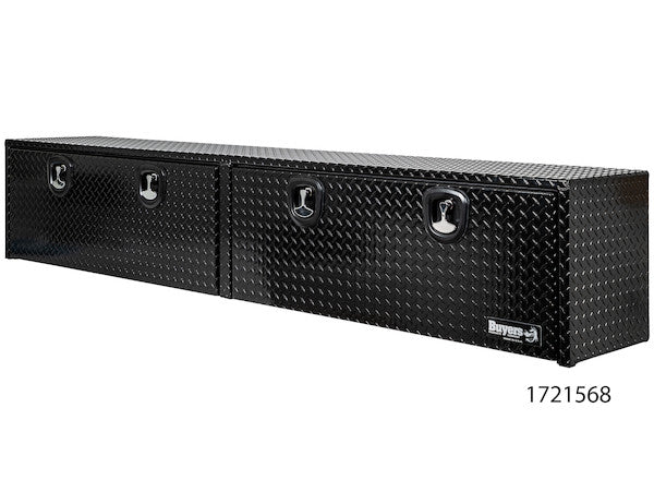Buyers Products 96-in x 18-in x 16-in Gloss Black Diamond Tread Aluminum Topsider Truck Box - 1721568