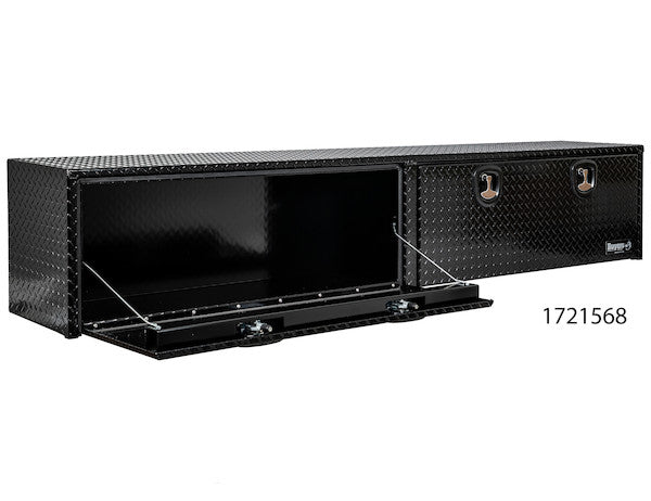 Buyers Products 96-in x 18-in x 16-in Gloss Black Diamond Tread Aluminum Topsider Truck Box - 1721568