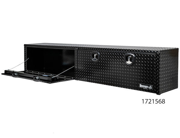 Buyers Products 96-in x 18-in x 16-in Gloss Black Diamond Tread Aluminum Topsider Truck Box - 1721568