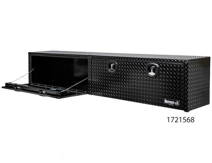 Buyers Products 96-in x 18-in x 16-in Gloss Black Diamond Tread Aluminum Topsider Truck Box - 1721568