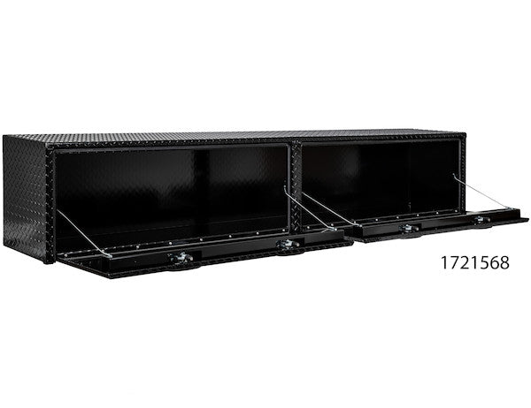 Buyers Products 96-in x 18-in x 16-in Gloss Black Diamond Tread Aluminum Topsider Truck Box - 1721568