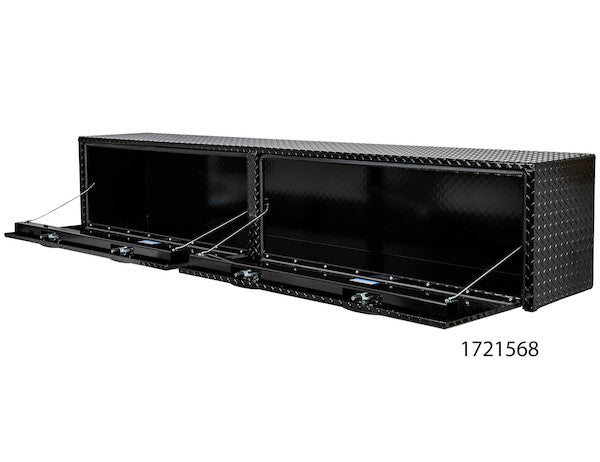 Buyers Products 96-in x 18-in x 16-in Gloss Black Diamond Tread Aluminum Topsider Truck Box - 1721568