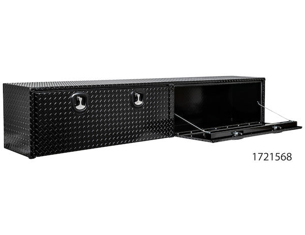 Buyers Products 96-in x 18-in x 16-in Gloss Black Diamond Tread Aluminum Topsider Truck Box - 1721568