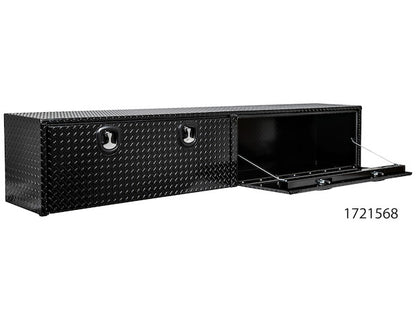 Buyers Products 96-in x 18-in x 16-in Gloss Black Diamond Tread Aluminum Topsider Truck Box - 1721568