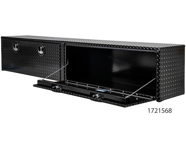 Buyers Products 96-in x 18-in x 16-in Gloss Black Diamond Tread Aluminum Topsider Truck Box - 1721568