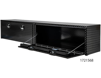 Buyers Products 96-in x 18-in x 16-in Gloss Black Diamond Tread Aluminum Topsider Truck Box - 1721568