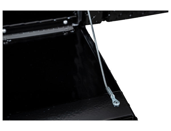 Buyers Products 96-in x 18-in x 16-in Gloss Black Diamond Tread Aluminum Topsider Truck Box - 1721568