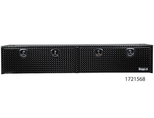 Buyers Products 96-in x 18-in x 16-in Gloss Black Diamond Tread Aluminum Topsider Truck Box - 1721568