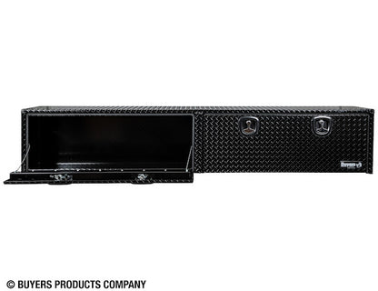 Buyers Products 96-in x 18-in x 16-in Gloss Black Diamond Tread Aluminum Topsider Truck Box - 1721568