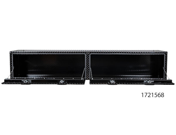 Buyers Products 96-in x 18-in x 16-in Gloss Black Diamond Tread Aluminum Topsider Truck Box - 1721568