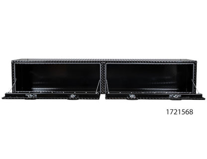 Buyers Products 96-in x 18-in x 16-in Gloss Black Diamond Tread Aluminum Topsider Truck Box - 1721568