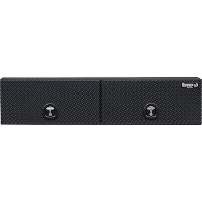 Buyers Products 72-in x 16-in x 13-in Matte Black Diamond Tread Aluminum Topsider Truck Box with Flip-Up Doors - 1722351