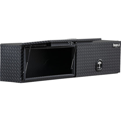 Buyers Products 72-in x 18-in x 16-in Matte Black Diamond Tread Aluminum Topsider Truck Box with Flip-Up Doors - 1722363