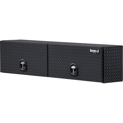 Buyers Products 72-in x 18-in x 16-in Matte Black Diamond Tread Aluminum Topsider Truck Box with Flip-Up Doors - 1722363