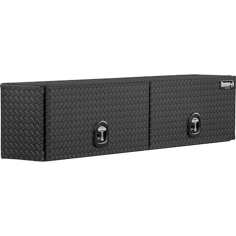 Buyers Products 88-in x 18-in x 16-in Matte Black Diamond Tread Aluminum Topsider Truck Box with Flip-Up Doors - 1722364