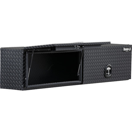 Buyers Products 88-in x 18-in x 16-in Matte Black Diamond Tread Aluminum Topsider Truck Box with Flip-Up Doors - 1722364