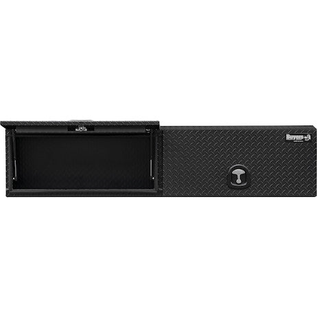 Buyers Products 88-in x 18-in x 16-in Matte Black Diamond Tread Aluminum Topsider Truck Box with Flip-Up Doors - 1722364