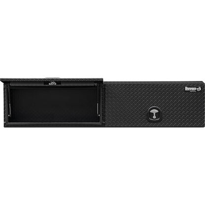 Buyers Products 90-in x 18-in x 16-in Matte Black Diamond Tread Aluminum Topsider Truck Box with Flip-Up Doors - 1722365