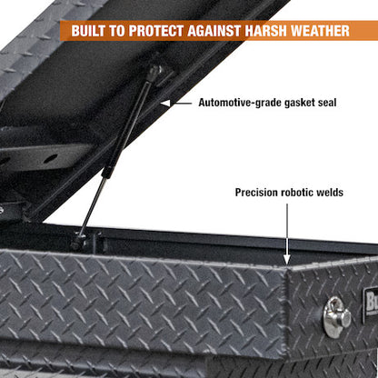 Buyers Products 18x27x71-in Textured Matte Black Diamond Tread Aluminum Gull Wing Truck Box - 1722420