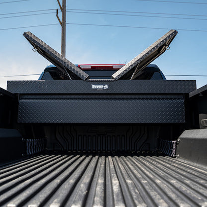 Buyers Products 18x20x71-in Textured Matte Black Diamond Tread Aluminum Gull Wing Truck Box - 1722410