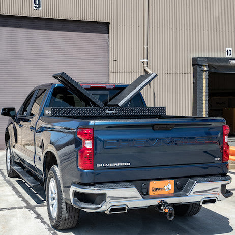 Buyers Products 18x20x71-in Textured Matte Black Diamond Tread Aluminum Gull Wing Truck Box - 1722410