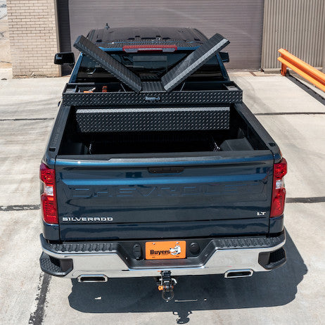 Buyers Products 18x20x71-in Textured Matte Black Diamond Tread Aluminum Gull Wing Truck Box - 1722410