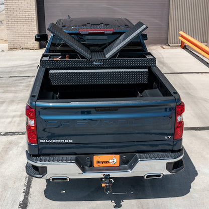 Buyers Products 18x20x71-in Textured Matte Black Diamond Tread Aluminum Gull Wing Truck Box - 1722410