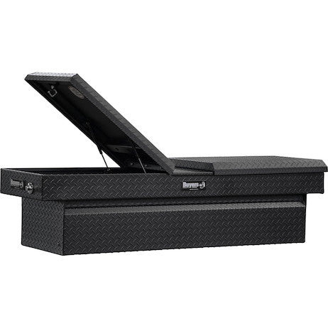 Buyers Products 18x27x71-in Textured Matte Black Diamond Tread Aluminum Gull Wing Truck Box - 1722420