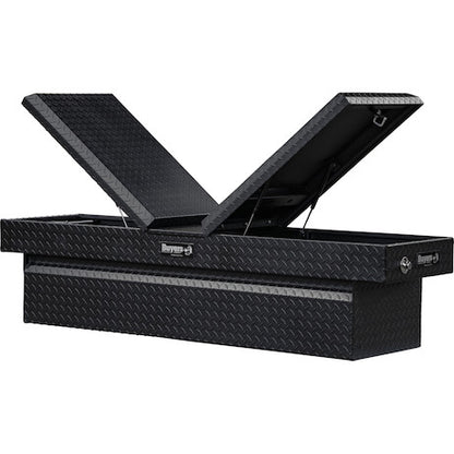Buyers Products 18x27x71-in Textured Matte Black Diamond Tread Aluminum Gull Wing Truck Box - 1722420