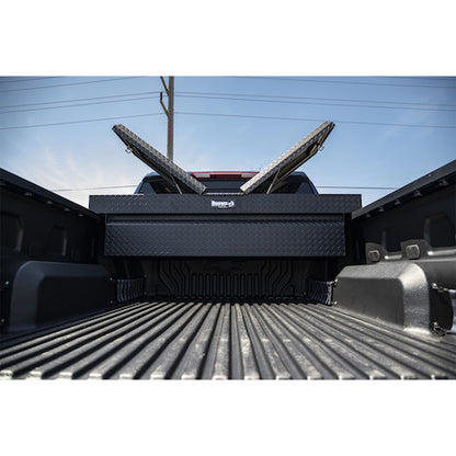 Buyers Products 18x27x71-in Textured Matte Black Diamond Tread Aluminum Gull Wing Truck Box - 1722420