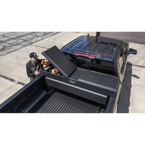 Buyers Products 18x27x71-in Textured Matte Black Diamond Tread Aluminum Gull Wing Truck Box - 1722420