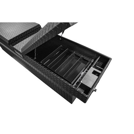 Buyers Products 18x27x71-in Textured Matte Black Diamond Tread Aluminum Gull Wing Truck Box - 1722420