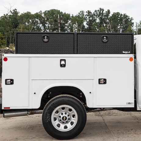 Buyers Products 88-in x 16-in x 13-in Textured Matte Black Diamond Tread Aluminum Topsider Truck Box - 1722556