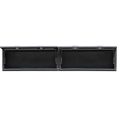 Buyers Products 96-in x 18-in x 16-in Textured Matte Black Diamond Tread Aluminum Topsider Truck Box with Flip-Up Door - 1722770