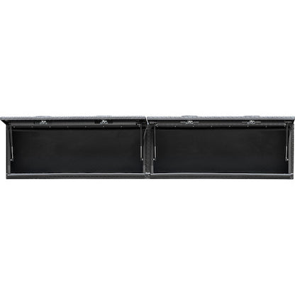 Buyers Products 96-in x 18-in x 16-in Textured Matte Black Diamond Tread Aluminum Topsider Truck Box with Flip-Up Door - 1722770