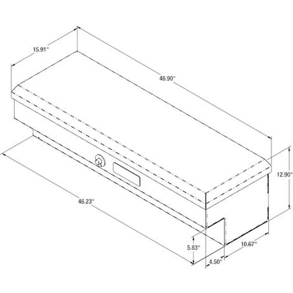 Buyers Products 47-in x 13-in x 16-in Gloss Black Diamond Tread Aluminum Lo-Sider Truck Box - 1723015