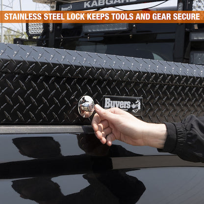 Buyers Products 47-in x 13-in x 16-in Gloss Black Diamond Tread Aluminum Lo-Sider Truck Box - 1723015