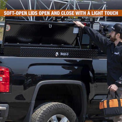 Buyers Products 47-in x 13-in x 16-in Gloss Black Diamond Tread Aluminum Lo-Sider Truck Box - 1723015