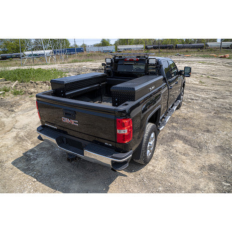 Buyers Products 13x16x56-in Gloss Black Diamond Tread Aluminum Lo-Sider Truck Box - 1723025