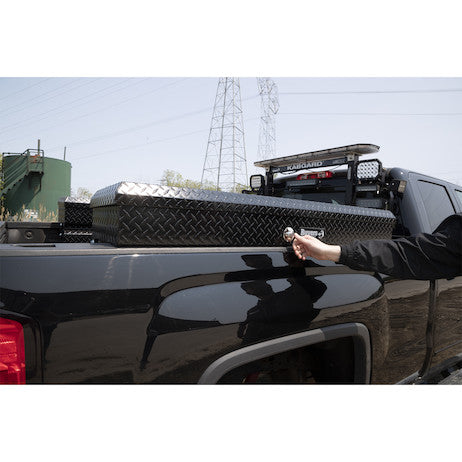 Buyers Products 47-in x 13-in x 16-in Gloss Black Diamond Tread Aluminum Lo-Sider Truck Box - 1723015
