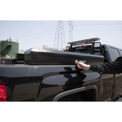 Buyers Products 13x16x56-in Gloss Black Diamond Tread Aluminum Lo-Sider Truck Box - 1723025