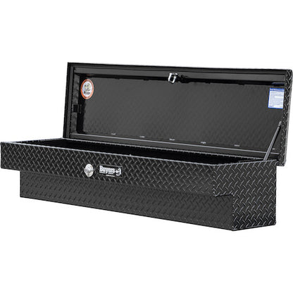 Buyers Products 87-in x 13-in x 16-in Gloss Black Diamond Tread Aluminum Lo-Sider Truck Box - 1723035