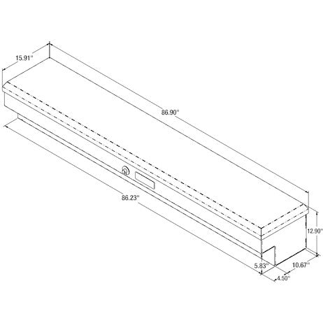Buyers Products 87-in x 13-in x 16-in Gloss Black Diamond Tread Aluminum Lo-Sider Truck Box - 1723035