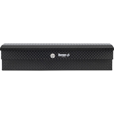 Buyers Products 87-in x 13-in x 16-in Gloss Black Diamond Tread Aluminum Lo-Sider Truck Box - 1723035