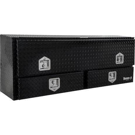 Buyers Pickup Contractor Top Mount Truck Box With Drawers 72" Gloss Black Aluminum - 1725641