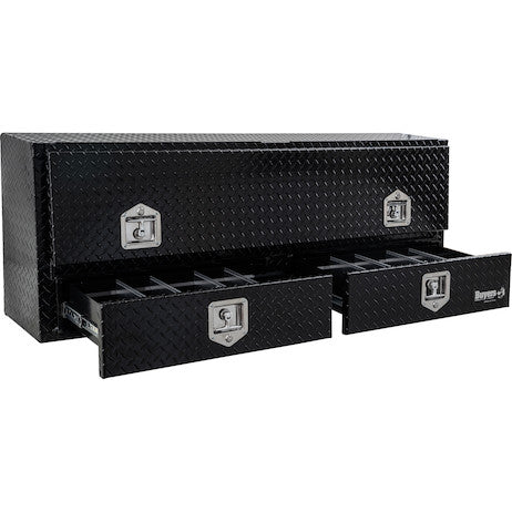 Buyers Pickup Contractor Top Mount Truck Box With Drawers 72" Gloss Black Aluminum - 1725641
