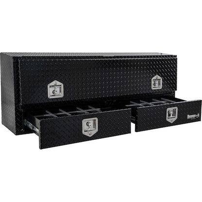 Buyers Pickup Contractor Top Mount Truck Box With Drawers 72" Gloss Black Aluminum - 1725641