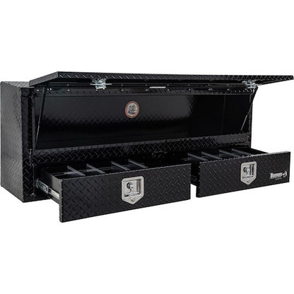Buyers Pickup Contractor Top Mount Truck Box With Drawers 72" Gloss Black Aluminum - 1725641