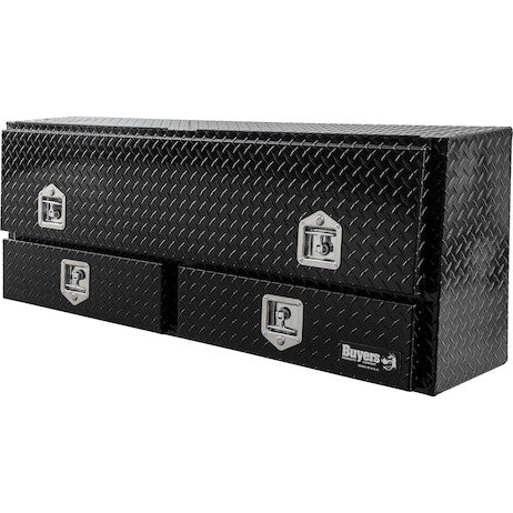 Buyers Pickup Contractor Top Mount Truck Box With Drawers 72" Gloss Black Aluminum - 1725641