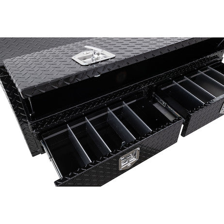 Buyers Pickup Contractor Top Mount Truck Box With Drawers 72" Gloss Black Aluminum - 1725641